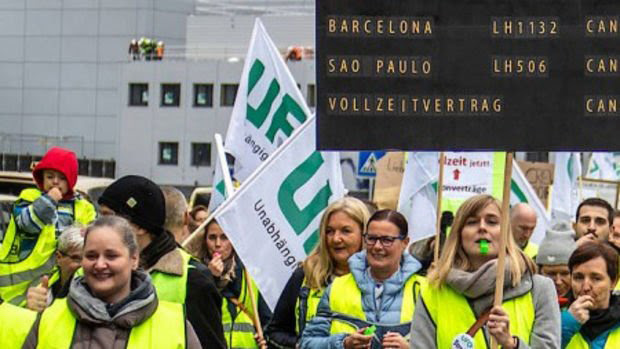 Lufthansa işçileri uyarı grevi yaptı