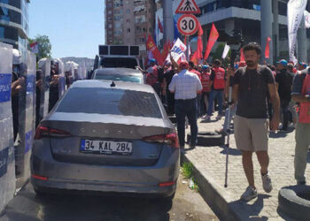 Polonez işçilerinin basın açıklamasına polis müdahale etti
