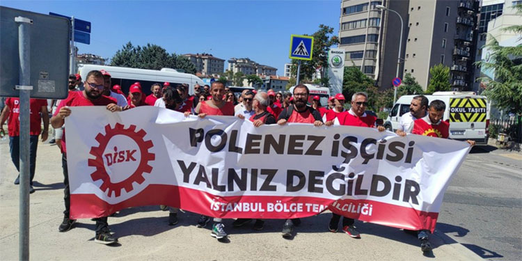 Polonez işçilerinin basın açıklamasına polis müdahale etti