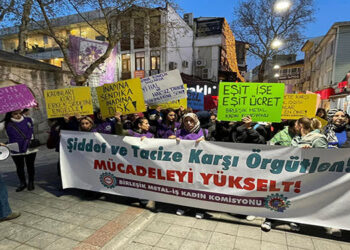 Metal işçisi kadınlar, Gebze’de şiddet ve tacize karşı yürüdü