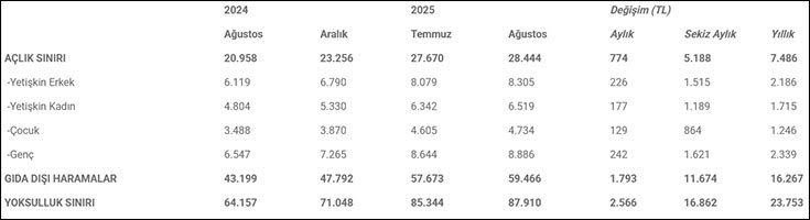 KAMU-AR: Yoksulluk sınırı dört asgari ücrete ulaştı