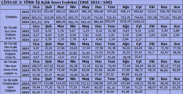 TÜRK-İŞ: Yoksulluk sınırı 100 bin lirayı zorluyor